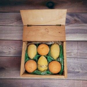 Vintage Bronnley Body Soap Luxury English Botanical Set Lemon & Orange Wood Box
